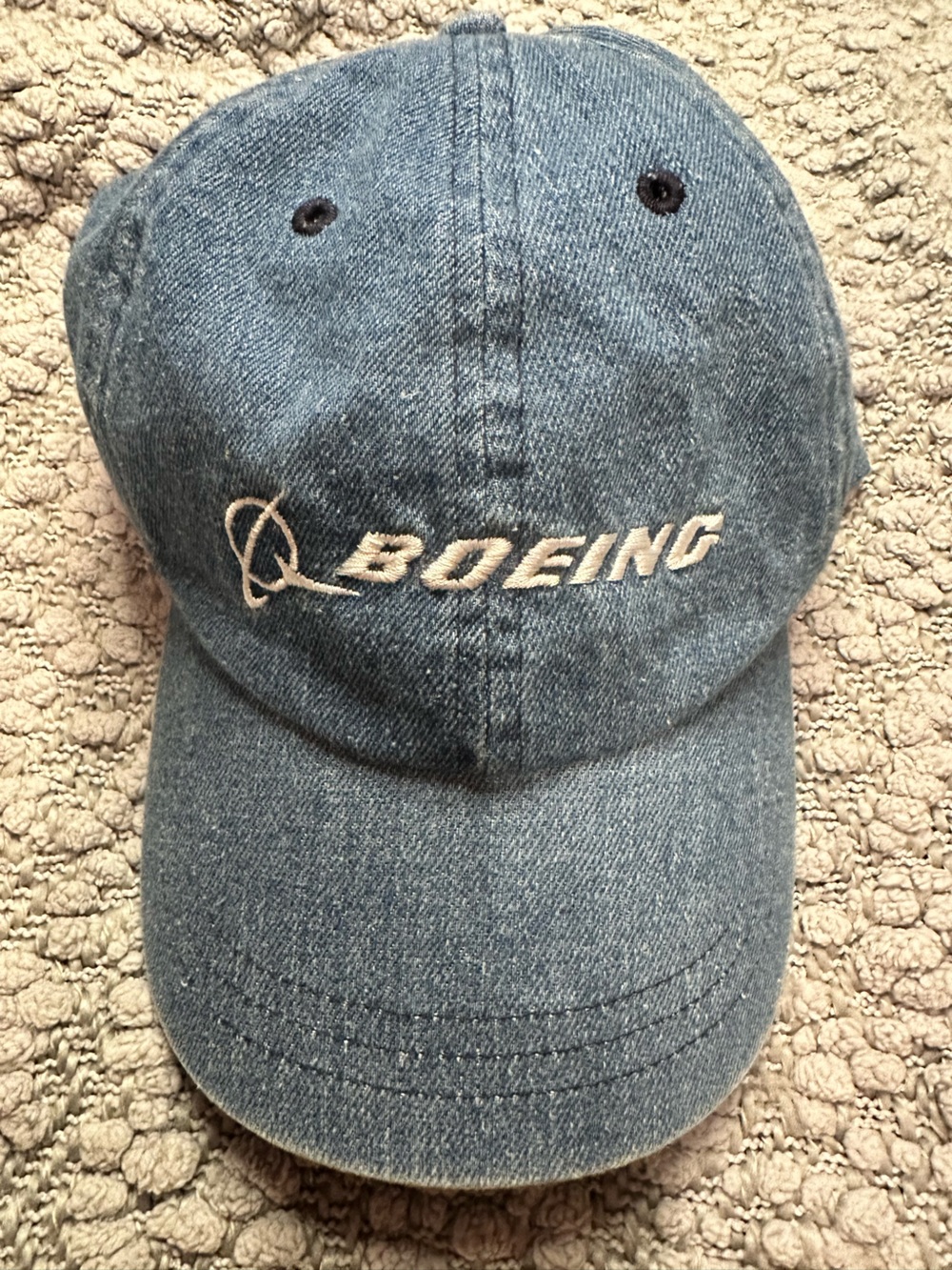 Blue Denim Boeing Baseball Boating Cap Embroidered Logo